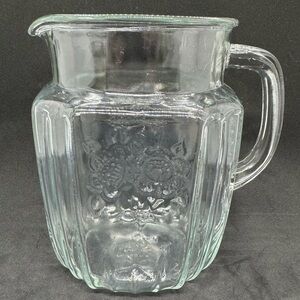 Anchor Hocking Clear Mayfair Open Rose Square Pitcher 37 oz